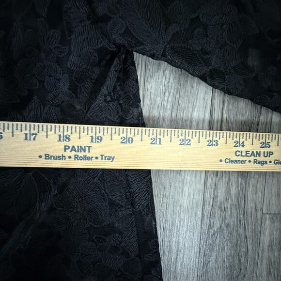 Caroline Rose Black Embroidered Mesh Jacket Silk Trim NWT USA Size Small $245 - Picture 9 of 9